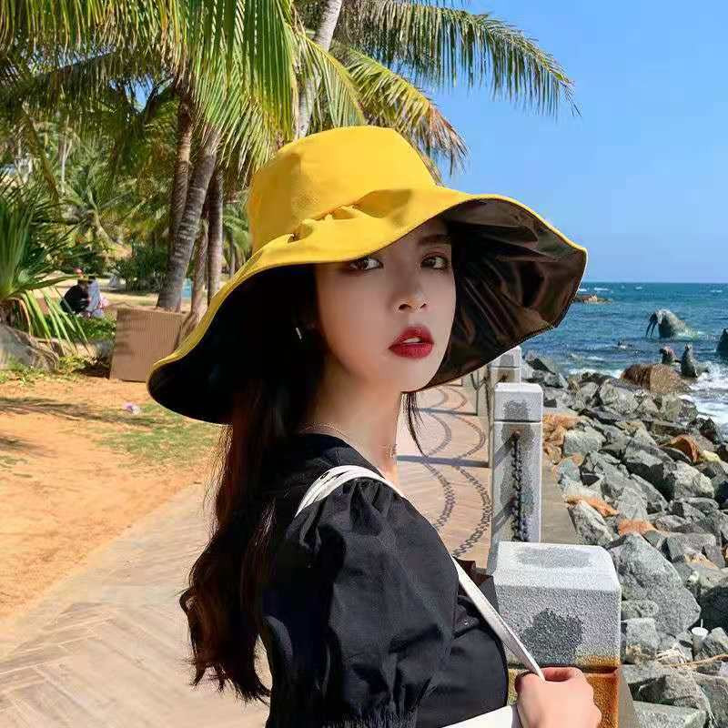 UV-kaitsega päikesemüts Vinüülist ämbrimüts naiste ämbrimüts suvine ühevärviline kork Kokkupandav vabaaja müts UPF50 müts