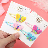 1 ~ 4 komada/set Djevojački dodaci za kosu Silikonska leptir kopča za kosu Modne BB kopče Crtani metalni kopča za šiške Dječja ukosnica za glavu