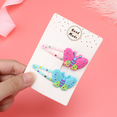 1 ~ 4 komada/set Djevojački dodaci za kosu Silikonska leptir kopča za kosu Modne BB kopče Crtani metalni kopča za šiške Dječja ukosnica za glavu