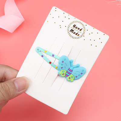 1 ~ 4 komada/set Djevojački dodaci za kosu Silikonska leptir kopča za kosu Modne BB kopče Crtani metalni kopča za šiške Dječja ukosnica za glavu