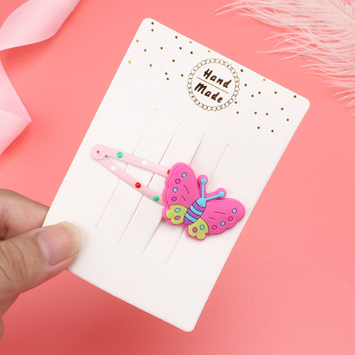 1 ~ 4 komada/set Djevojački dodaci za kosu Silikonska leptir kopča za kosu Modne BB kopče Crtani metalni kopča za šiške Dječja ukosnica za glavu