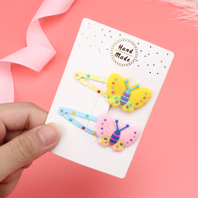 1 ~ 4 komada/set Djevojački dodaci za kosu Silikonska leptir kopča za kosu Modne BB kopče Crtani metalni kopča za šiške Dječja ukosnica za glavu