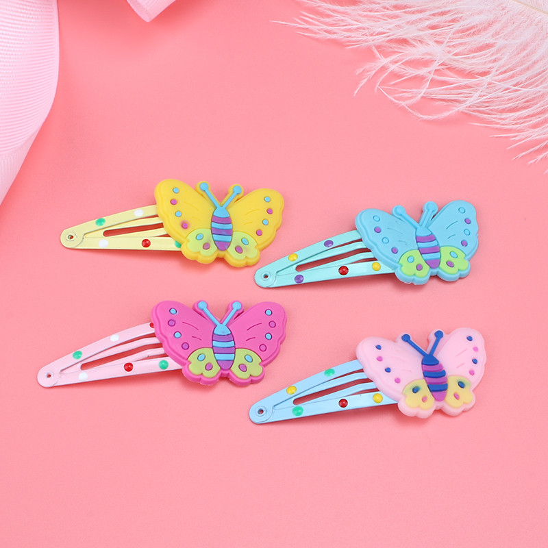 1 ~ 4 komada/set Djevojački dodaci za kosu Silikonska leptir kopča za kosu Modne BB kopče Crtani metalni kopča za šiške Dječja ukosnica za glavu