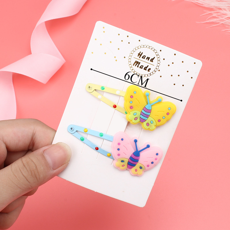 1 ~ 4 komada/set Djevojački dodaci za kosu Silikonska leptir kopča za kosu Modne BB kopče Crtani metalni kopča za šiške Dječja ukosnica za glavu