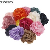 5,5 cm Degančios gėlės Plaukų aksesuarai Satino gėlė Dirbtinė rožių gėlė Mielos audinio gėlės Be plaukų segtuko galvos apdangalui 10 vnt