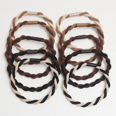 10 bucăți noi, maro, pentru femei, benzi elastice de cauciuc pentru păr, pentru fete, pentru colecția de păr/gumă/suport, accesorii pentru scrunchy