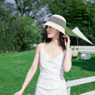 Ručno izrađena heklana kapa s kantom za djevojčice, korejske vruće putne panamske kape za plažu, dizajn pletene kape, zimska kapa, vunena topla kapa