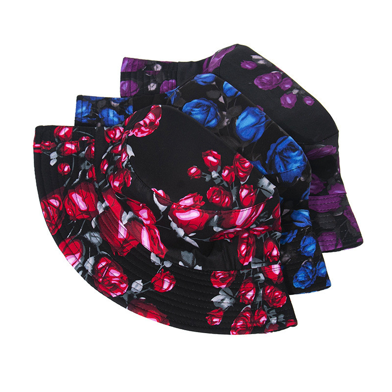 Novi retro šešir za sunčanje 2023. Šeširi s uzorkom ruža, dvostrani nosivi muški i ženski šeširi za slobodno vrijeme na otvorenom, panama bob kapa Gorras