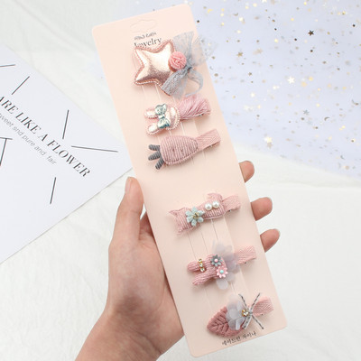 6Pcs/Set Djevojčice Zvjezdana mašna Kosa za kosu Princeza Cvijet Životinja Slatke ukosnice Pokrivala Tkanina ne šteti kosi Dječji dodaci za kosu