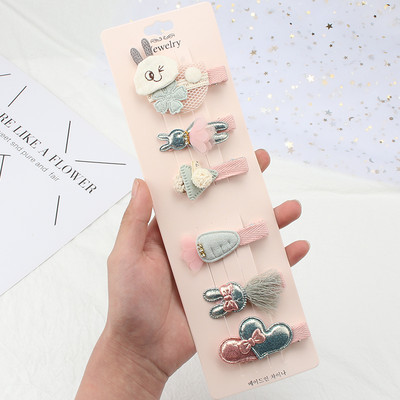 6Pcs/Set Djevojčice Zvjezdana mašna Kosa za kosu Princeza Cvijet Životinja Slatke ukosnice Pokrivala Tkanina ne šteti kosi Dječji dodaci za kosu