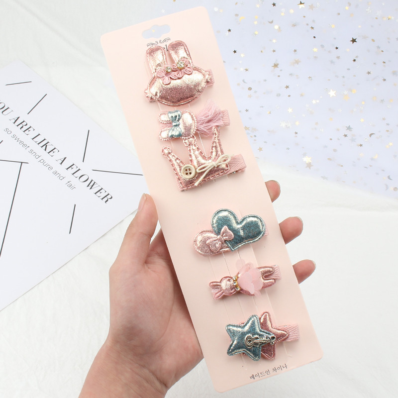 6Pcs/Set Djevojčice Zvjezdana mašna Kosa za kosu Princeza Cvijet Životinja Slatke ukosnice Pokrivala Tkanina ne šteti kosi Dječji dodaci za kosu