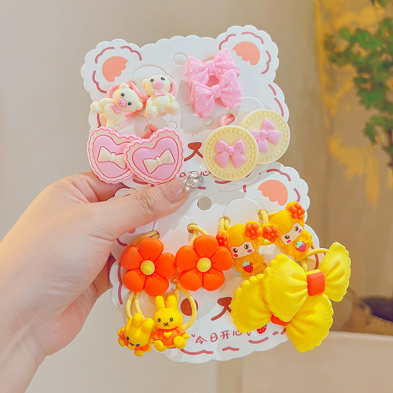 8 kom/set Dječje slatke crtane mašne s cvjetovima Elastične gumice za kosu Lijepe gumice za djevojčice Gumice za kosu Dječji dodaci za kosu