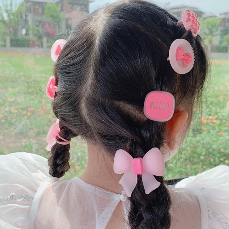 8 kom/set Dječje slatke crtane mašne s cvjetovima Elastične gumice za kosu Lijepe gumice za djevojčice Gumice za kosu Dječji dodaci za kosu