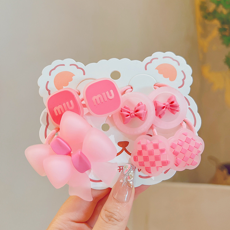 8 kom/set Dječje slatke crtane mašne s cvjetovima Elastične gumice za kosu Lijepe gumice za djevojčice Gumice za kosu Dječji dodaci za kosu