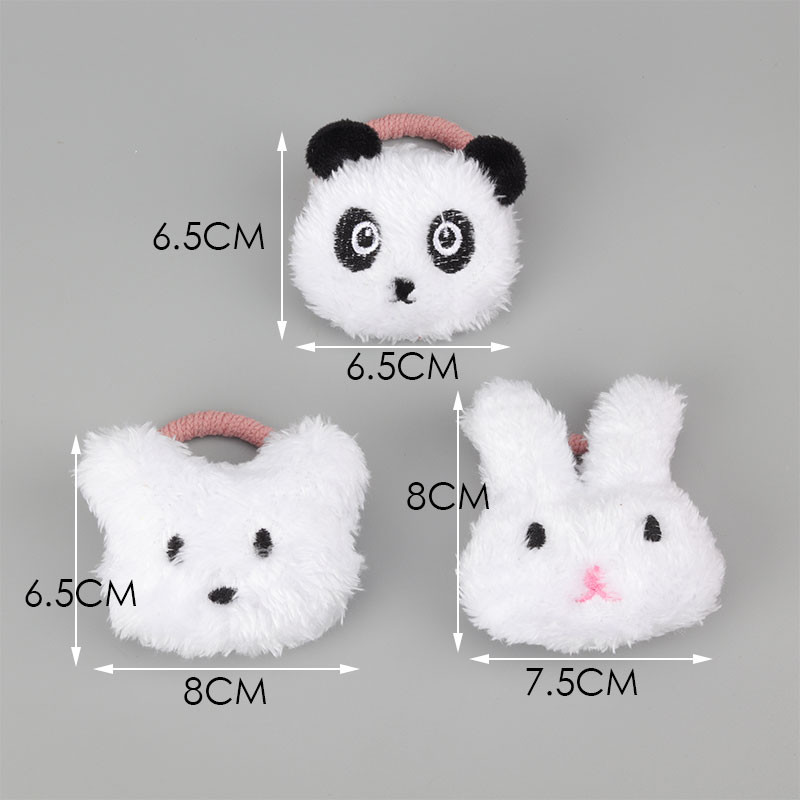 Versiunea coreeană a iepurelui de pluș scrunchie panda cap frânghie pentru copii drăguț elastice legături de păr banda de cauciuc accesorii de păr gif