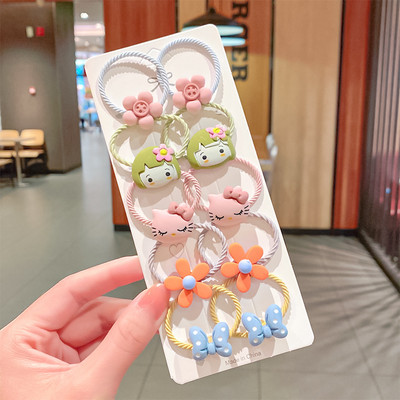 10 bucăți/set fete noi, flori drăguțe de desene animate, scrunchie mici, benzi de cauciuc minunate, suport pentru coadă de cal, bentiță, accesorii de păr la modă