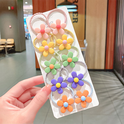 10 bucăți/set fete noi, flori drăguțe de desene animate, scrunchie mici, benzi de cauciuc minunate, suport pentru coadă de cal, bentiță, accesorii de păr la modă