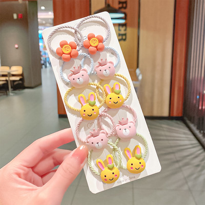 10 bucăți/set fete noi, flori drăguțe de desene animate, scrunchie mici, benzi de cauciuc minunate, suport pentru coadă de cal, bentiță, accesorii de păr la modă