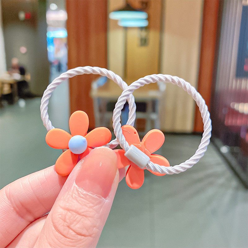 10 bucăți/set fete noi, flori drăguțe de desene animate, scrunchie mici, benzi de cauciuc minunate, suport pentru coadă de cal, bentiță, accesorii de păr la modă