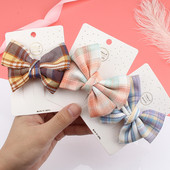 Noua prințesă breton clemă Accesorii pentru păr Fată cu fundă agrafă agrafă de păr Fashion Plaid Versiune coreeană Big Barrette Crăciun pentru cap cu ridicata