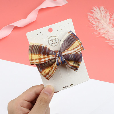 Noua prințesă breton clemă Accesorii pentru păr Fată cu fundă agrafă agrafă de păr Fashion Plaid Versiune coreeană Big Barrette Crăciun pentru cap cu ridicata
