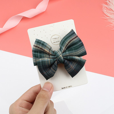 Noua prințesă breton clemă Accesorii pentru păr Fată cu fundă agrafă agrafă de păr Fashion Plaid Versiune coreeană Big Barrette Crăciun pentru cap cu ridicata