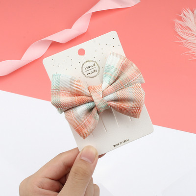 Noua prințesă breton clemă Accesorii pentru păr Fată cu fundă agrafă agrafă de păr Fashion Plaid Versiune coreeană Big Barrette Crăciun pentru cap cu ridicata