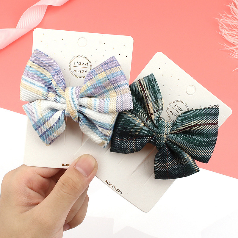 Noua prințesă breton clemă Accesorii pentru păr Fată cu fundă agrafă agrafă de păr Fashion Plaid Versiune coreeană Big Barrette Crăciun pentru cap cu ridicata