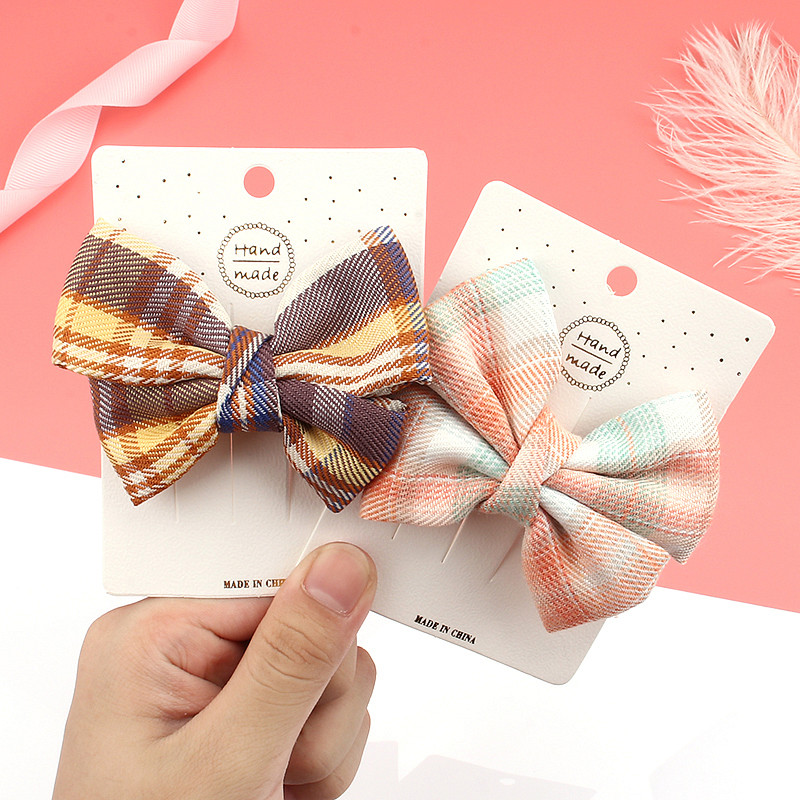 Noua prințesă breton clemă Accesorii pentru păr Fată cu fundă agrafă agrafă de păr Fashion Plaid Versiune coreeană Big Barrette Crăciun pentru cap cu ridicata