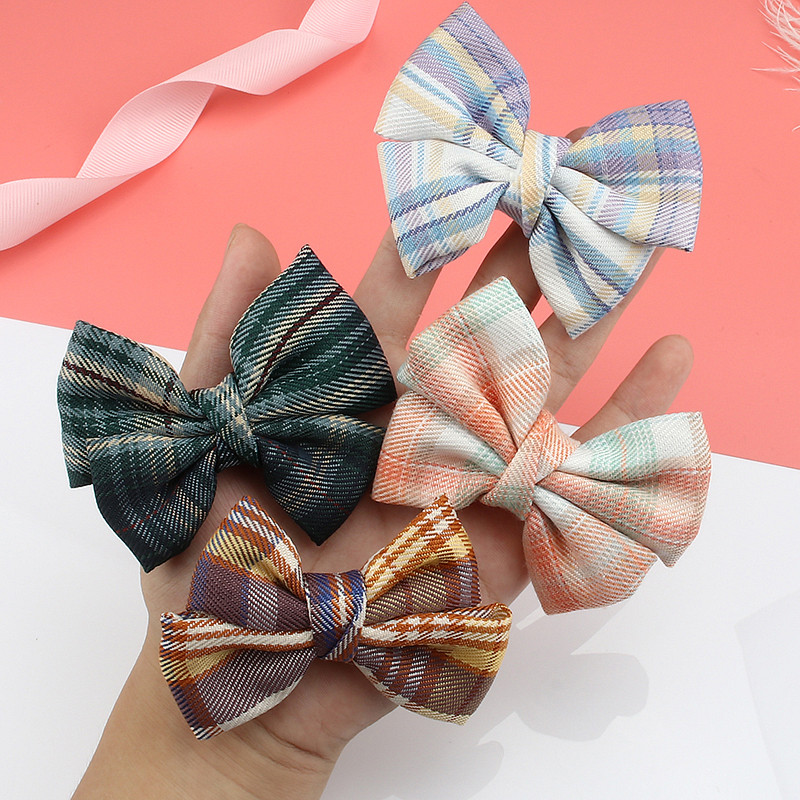 Noua prințesă breton clemă Accesorii pentru păr Fată cu fundă agrafă agrafă de păr Fashion Plaid Versiune coreeană Big Barrette Crăciun pentru cap cu ridicata