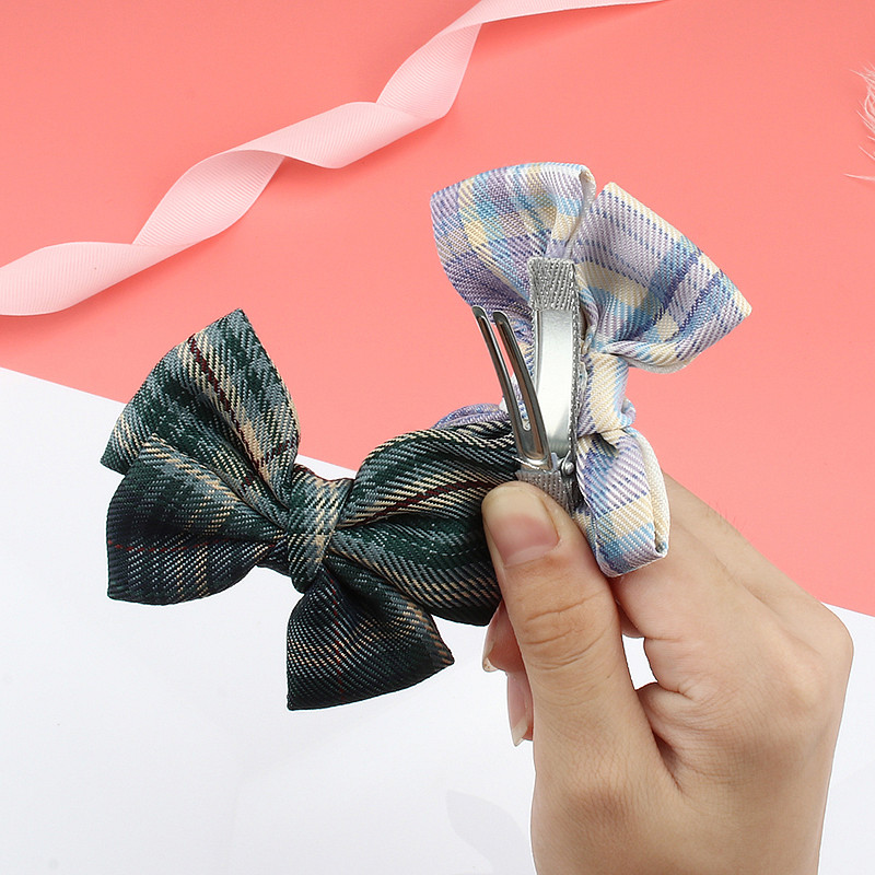 Noua prințesă breton clemă Accesorii pentru păr Fată cu fundă agrafă agrafă de păr Fashion Plaid Versiune coreeană Big Barrette Crăciun pentru cap cu ridicata