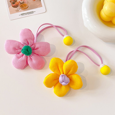 2/4/5 buc/set copii drăguț cu flori benzi elastice pentru păr fete minunat desene animate scrunchies benzi cauciuc copii accesorii de păr