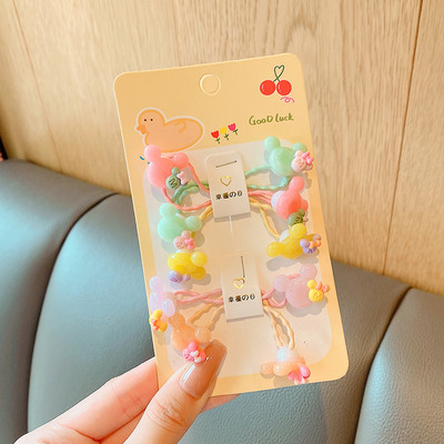 2/4/5 buc/set copii drăguț cu flori benzi elastice pentru păr fete minunat desene animate scrunchies benzi cauciuc copii accesorii de păr