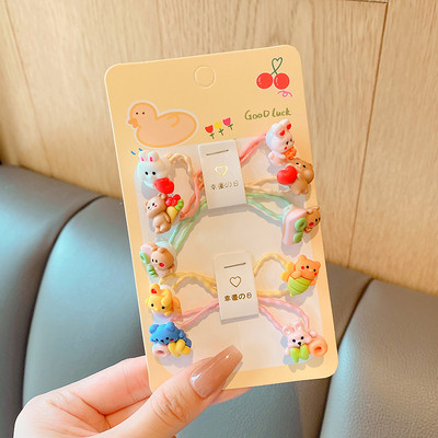 2/4/5 buc/set copii drăguț cu flori benzi elastice pentru păr fete minunat desene animate scrunchies benzi cauciuc copii accesorii de păr