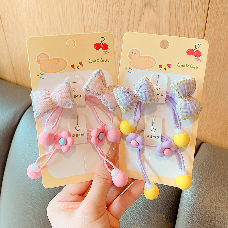 2/4/5 buc/set copii drăguț cu flori benzi elastice pentru păr fete minunat desene animate scrunchies benzi cauciuc copii accesorii de păr