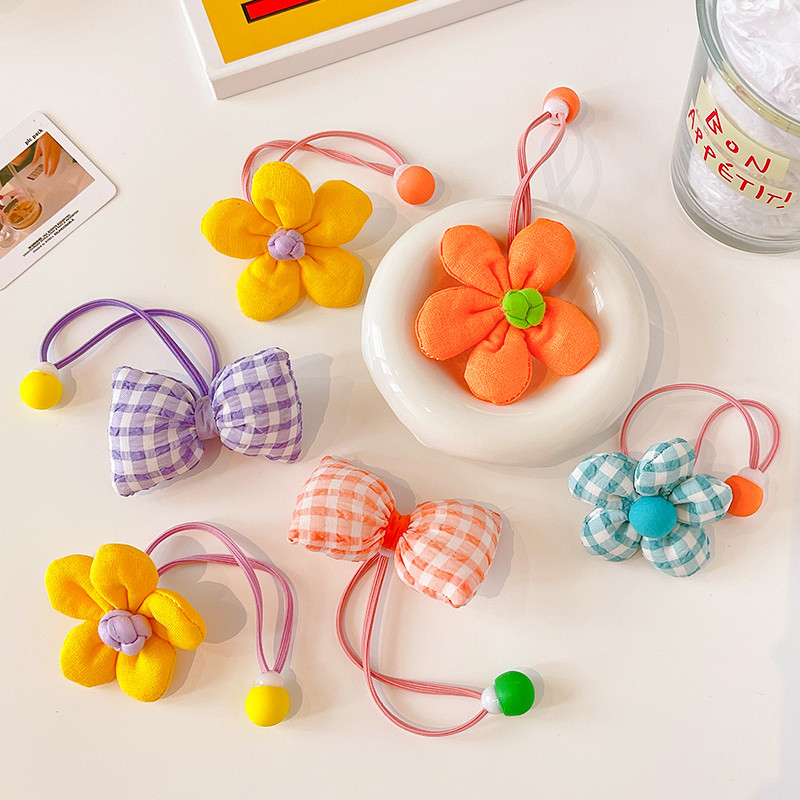 2/4/5 buc/set copii drăguț cu flori benzi elastice pentru păr fete minunat desene animate scrunchies benzi cauciuc copii accesorii de păr