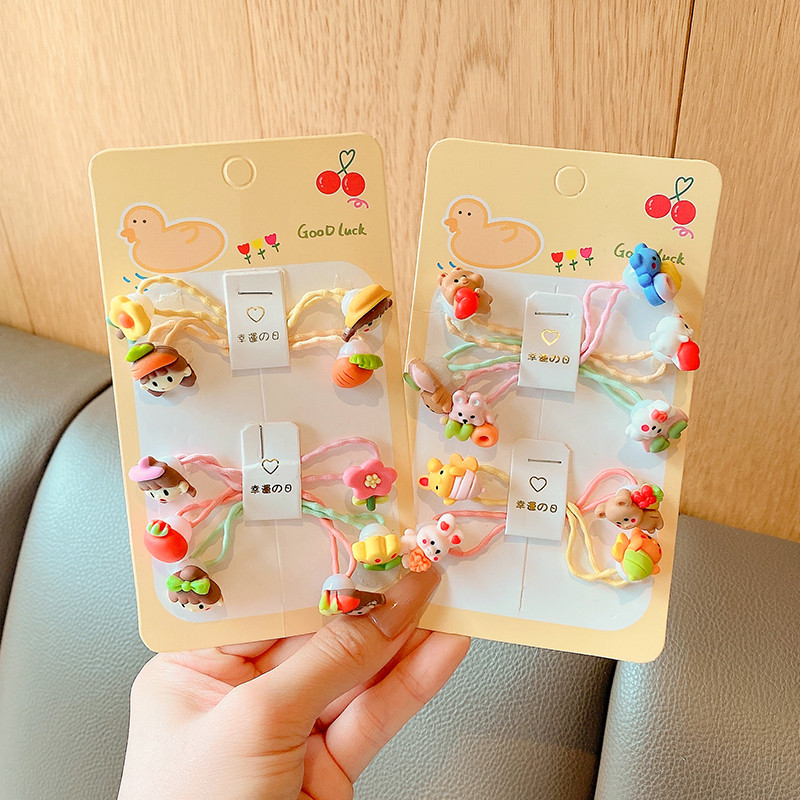 2/4/5 buc/set copii drăguț cu flori benzi elastice pentru păr fete minunat desene animate scrunchies benzi cauciuc copii accesorii de păr