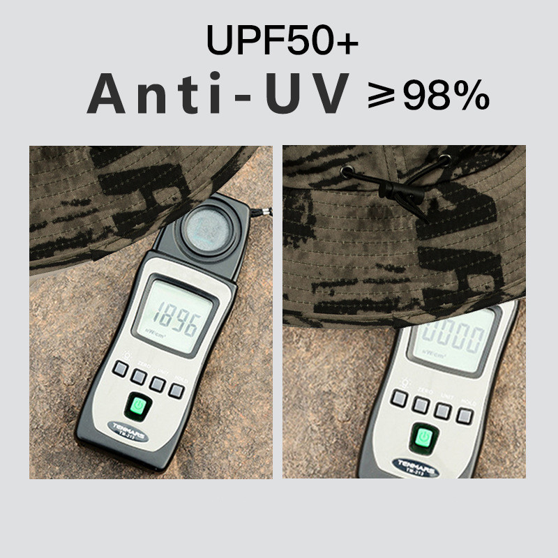 Pălărie de găleată de camuflaj de vară pentru femei, impermeabilă, uscare rapidă, în aer liber, anti-UV, pălărie de soare, ușoară, respirabilă, drumeții, pescuit, Panama