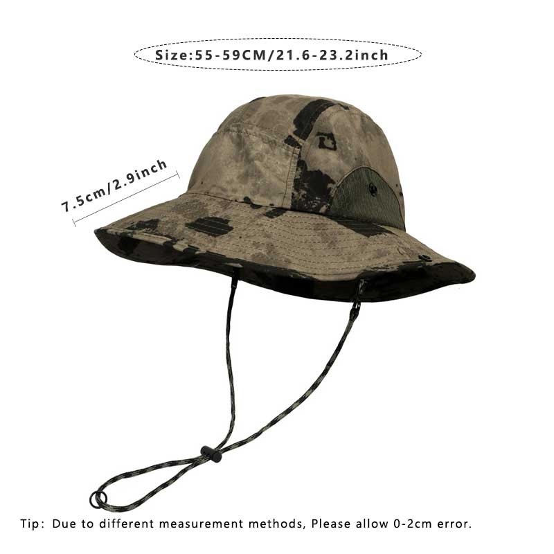Pălărie de găleată de camuflaj de vară pentru femei, impermeabilă, uscare rapidă, în aer liber, anti-UV, pălărie de soare, ușoară, respirabilă, drumeții, pescuit, Panama