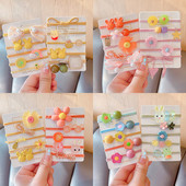 5 vnt. / rinkinys Vaikams mielas saldus animacinis filmukas Gėlių lankelis elastinės plaukų juostelės mergaičių mielos gumytės vaikų plaukų aksesuarai