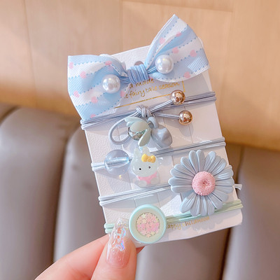 5 vnt. / rinkinys Vaikams mielas saldus animacinis filmukas Gėlių lankelis elastinės plaukų juostelės mergaičių mielos gumytės vaikų plaukų aksesuarai