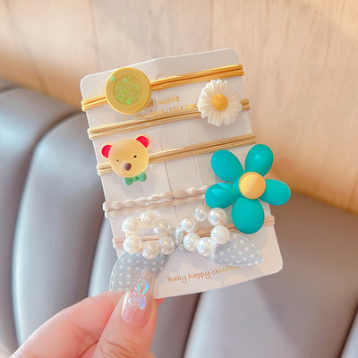 5 vnt. / rinkinys Vaikams mielas saldus animacinis filmukas Gėlių lankelis elastinės plaukų juostelės mergaičių mielos gumytės vaikų plaukų aksesuarai