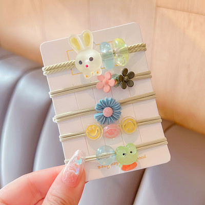 5 vnt. / rinkinys Vaikams mielas saldus animacinis filmukas Gėlių lankelis elastinės plaukų juostelės mergaičių mielos gumytės vaikų plaukų aksesuarai