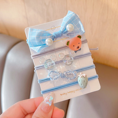 5 vnt. / rinkinys Vaikams mielas saldus animacinis filmukas Gėlių lankelis elastinės plaukų juostelės mergaičių mielos gumytės vaikų plaukų aksesuarai