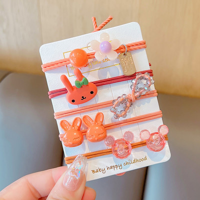 5 vnt. / rinkinys Vaikams mielas saldus animacinis filmukas Gėlių lankelis elastinės plaukų juostelės mergaičių mielos gumytės vaikų plaukų aksesuarai