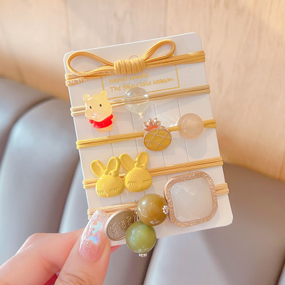 5 vnt. / rinkinys Vaikams mielas saldus animacinis filmukas Gėlių lankelis elastinės plaukų juostelės mergaičių mielos gumytės vaikų plaukų aksesuarai