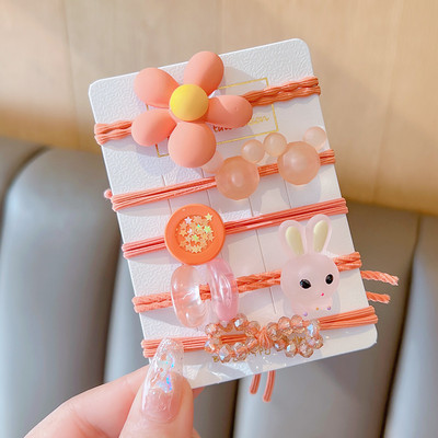 5 vnt. / rinkinys Vaikams mielas saldus animacinis filmukas Gėlių lankelis elastinės plaukų juostelės mergaičių mielos gumytės vaikų plaukų aksesuarai