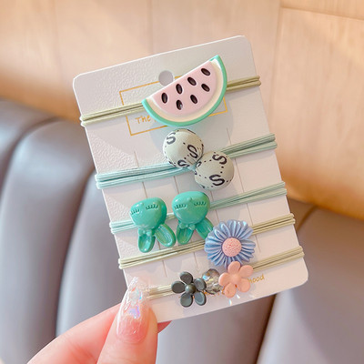 5 vnt. / rinkinys Vaikams mielas saldus animacinis filmukas Gėlių lankelis elastinės plaukų juostelės mergaičių mielos gumytės vaikų plaukų aksesuarai