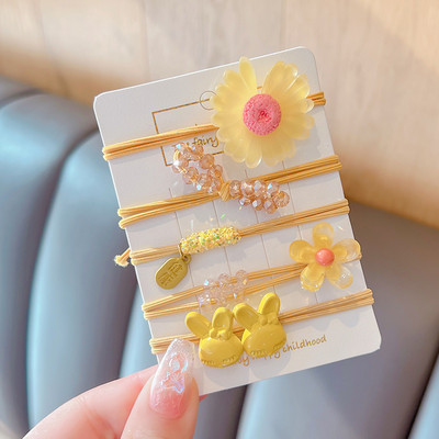 5 vnt. / rinkinys Vaikams mielas saldus animacinis filmukas Gėlių lankelis elastinės plaukų juostelės mergaičių mielos gumytės vaikų plaukų aksesuarai