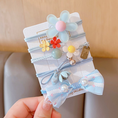 5 vnt. / rinkinys Vaikams mielas saldus animacinis filmukas Gėlių lankelis elastinės plaukų juostelės mergaičių mielos gumytės vaikų plaukų aksesuarai